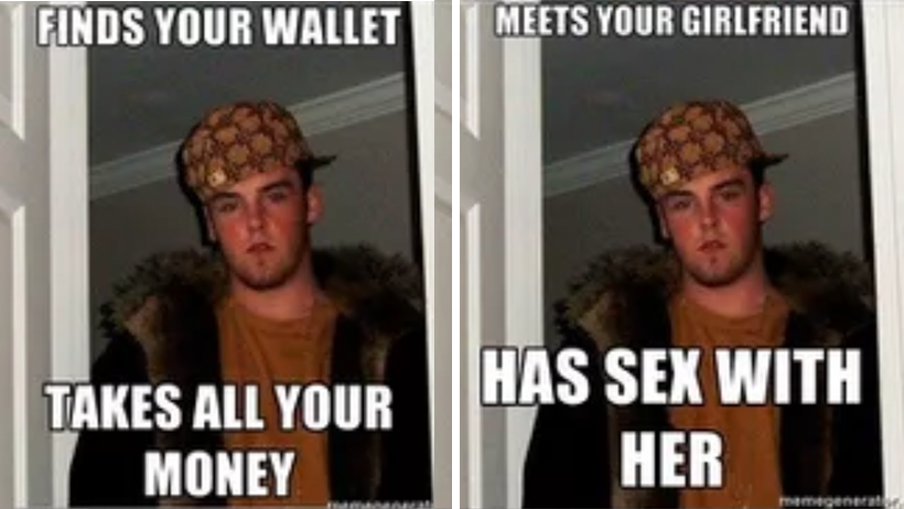 Scumbag Steve Mala persona meme