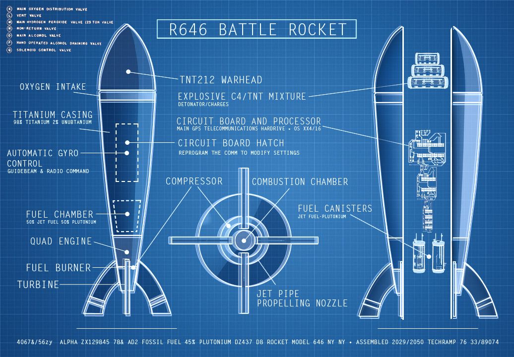 rocket blue prints