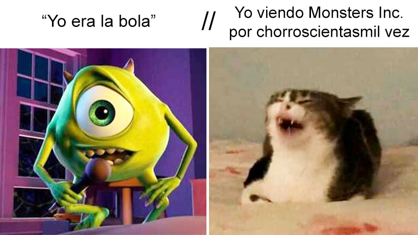 Viendo Monsters Inc gato meme
