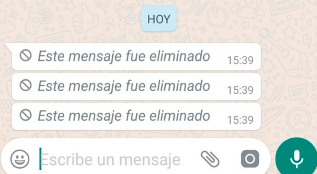 WHATSAPP MENSAJE BORRADO DIOS DEFORMA I