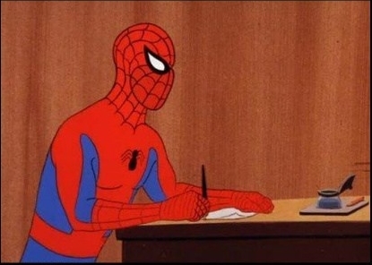 spider-man writing meme //nota unesco toros