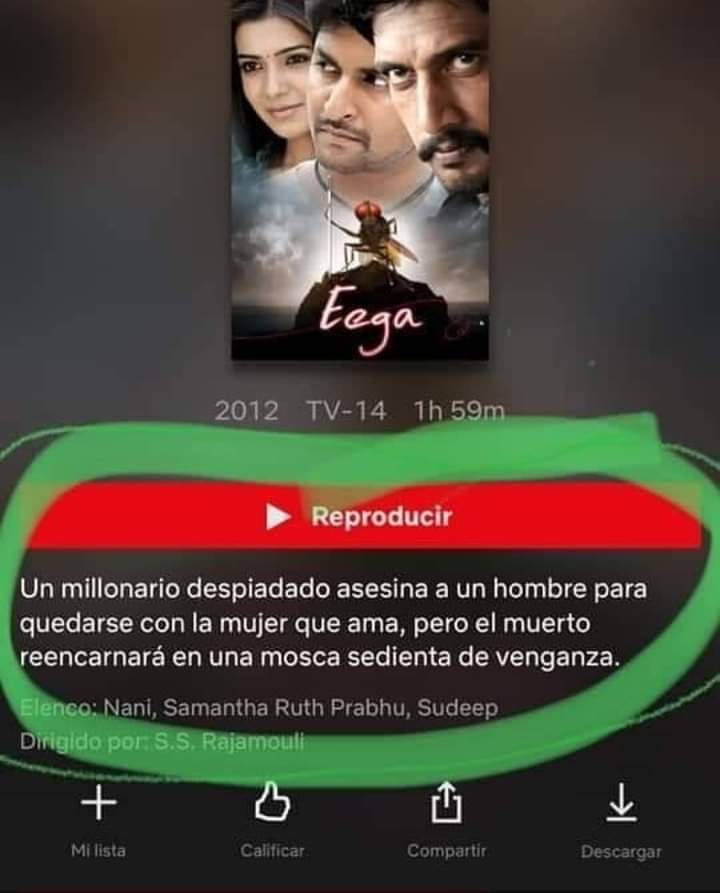 eega película mosca meme